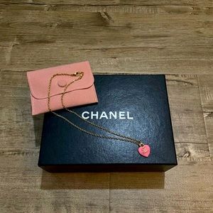 💗PINK💗 CC Heart Necklace on 18KGP Chain